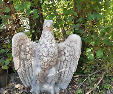 STATUA AQUILA ROMANA SCULTURA ANIMALI DA GIARDINO IN CEMENTO PER ESTERNO H 60 CM