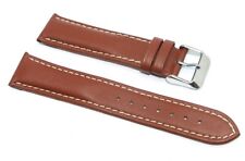 Cinturino orologio vera pelle marrone cuciture a contrasto 18mm tipo breitling