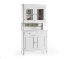 CREDENZA CON ALZATA LACCATA BIANCA  A DUE PORTE E DUE CASSETTI