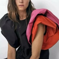Zara donna crop top nero con