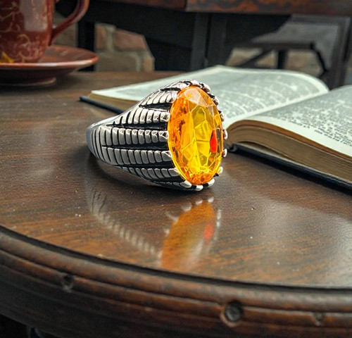Anello uomo acciaio zircone - acciaio,