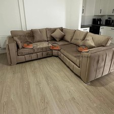 Divano angolare Ark Future 2C2 in velluto peluche - divano componibile moderno a forma di L