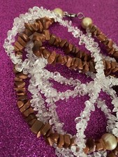 ? COLLANA VINTAGE BIJOUX ALTA BIGIOTTERIA PIETRE DURE E PASTA VETRO MULTIFILO