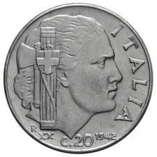 20 CENTESIMI 1942 XX -