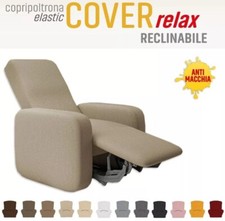 Copripoltrona ELASTICIZZATO RECLINABILE 1 posto CON MOVIMENTO RELAX TINTA UNITA.