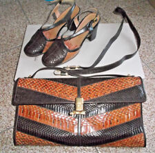 Set Borsa/Pochette e scarpe donna in vero pitone Vintage anni 60