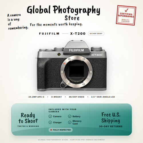 Fujifilm xt200 argento - argento, 24