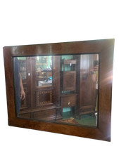 Antica specchiera Neoclassica  dell'800 in radica di noce profilo ebanizzato