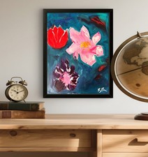 Quadro astratto Impasto fiori