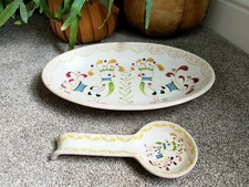 Vassoio ceramica Sarda piatto ciotola bianco simpatico pulcino dipinto a mano centrotavola