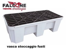 vasca stoccaggio e contenimento fusti lt 200 olio esausto. portafusti rifiuti