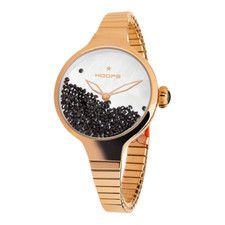 Orologio Donna HOOPS NOUVEAU CHERIE 2612L-RG01 Elastico Acciaio Rosè Nero