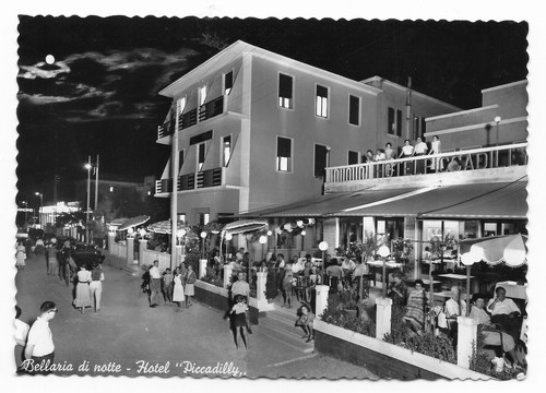 Cartolina bellaria notte - cartolina,