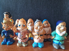 Biancaneve E I Sette Nani Pupazzo di Gomma anni 50 d'epoca Originali Collezione