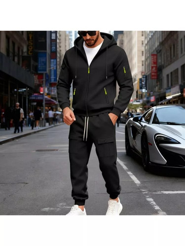 Completo uomo nero con felpa - con,