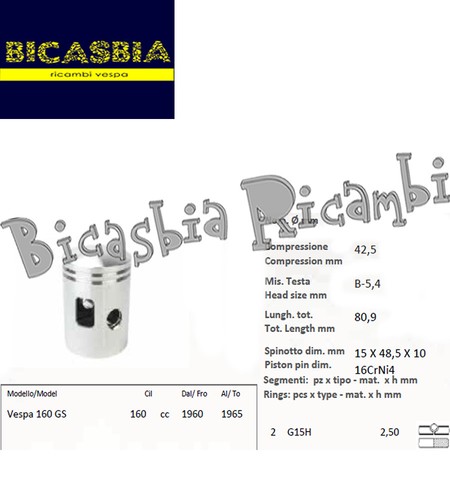 10040 pistone con segmenti - -,