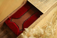 Retro handmade leather tie - handmade,