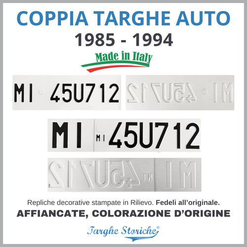 Coppia targhe auto - targhe, epoca