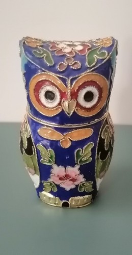 Gufo portafortuna cloisonne - gufo,