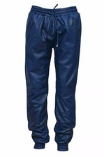 Pantaloni da uomo in pelle blu