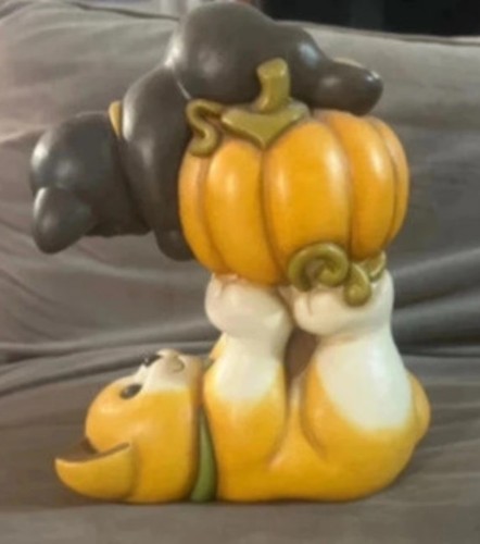 Statuetta gatto nero zucca - nero,