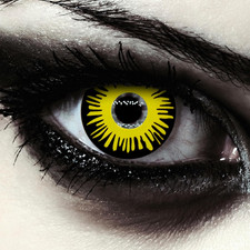 , Lenti a Contatto Giornaliere Colorate Gialle E Nere per Costume Di Halloween D