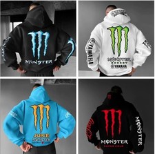 Felpa maglione uomo moda Monster Energy nera multicolore design hot UK//