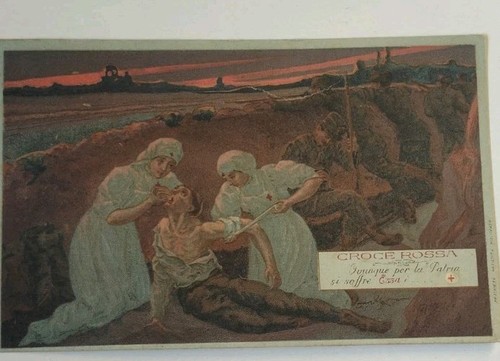 Cartolina epoca croce rossa - d'epoca,