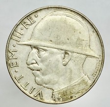 VITTORIO EMANUELE III 1901-1945  -AG/ 20 LIRE 1928 CAPPELLONE