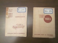2 x CATALOGO PARTI RICAMBIO RICAMBI Meccanica Carrozzeria ORIGINALI FIAT 1400 B