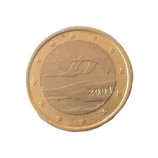 Rara Moneta Finlandia 1€ 2001 Cigni Uccelli QFDC