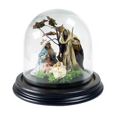 Natività Presepe da 10 cm in Campana di Vetro Misura 15x15