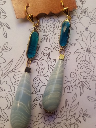 Orecchini vintage gocce agata - vintage,