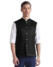 Giacca nera, abbigliamento da festival, giacca Nehru, abbigliamento da festa, abbigliamento da occasione tinta unita