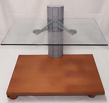 Carrello porta-tv con ripiano regolabile in vetro temperato (4 ruote girevoli)