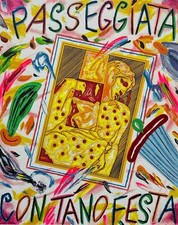 Passeggiata con Tano Festa Bruno Donzelli SERIGRAFIA Pop Art Astratto Numerato