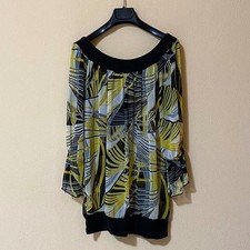 Tunica Blusa Casacca Manica Lunga Floreale Fiori Piante Casual Boho Elegante