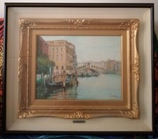 MARTUCCI Antonio - Quadro dipinto ad olio su tavola 40x31 cm, ‘Venezia Rialto'