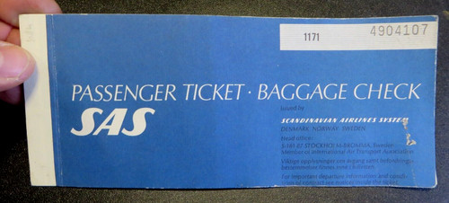 1972 biglietto aereo - aereo, passenger