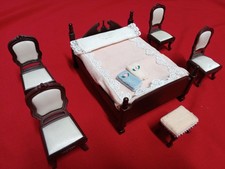 set 6 pezzi camera letto matrimoniale Casa delle Bambole miniatura 1:12 salviett