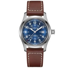 Orologio Uomo Hamilton Khaki Field 42mm Automatico Quadrante Blu H70605540 Nuovo