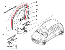 CANALINO VETRO PORTA ANTERIORE