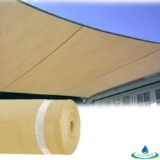 VELA OMBREGGIANTE TENDA TELO PARASOLE BEIGE IN POLIETILENE OMBRA 95% ANTI UV