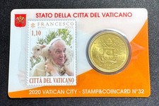 Coin Card Vaticano 50 centesimi 2020 n. 32 con francobollo Papa Francesco