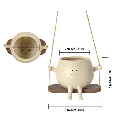 Vaso per piante con faccia - , a