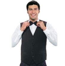 Gilet unisex nero rigato Isacco poliestere uomo donna cameriere sala ristorante