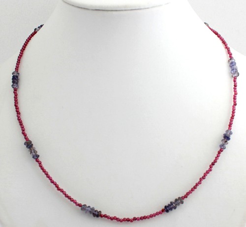 Granato iolite collana - e,