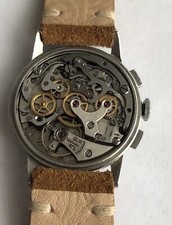Vintage Chronograph Suisse Incabloc. Running. 1950. With Ratchet Wheel