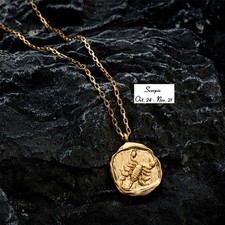 Collana con ciondolo zodiaco placcato oro 18 kt astrologia oroscopo gioielli uomo donna