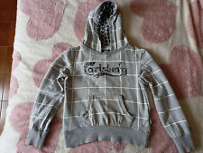 Carlsberg - Felpa unisex con cappuccio a righe bianche - Tg: S - Colore: grigio